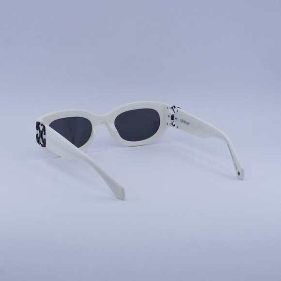 Off-White OERI14E PALMER 0107 Sunglasses White Oval Frame, Grey Lenses main image 7
